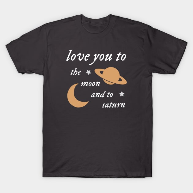 Moon and Saturn T-Shirt by Likeable Design